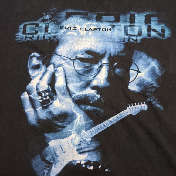 Vintage Eric Clapton 1998 World Tour Men's XL Graphic T Shirt Black Blue - Picture 3 of 7